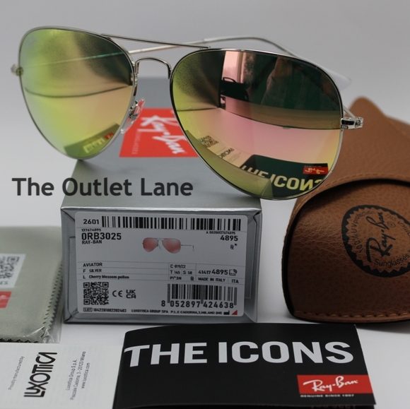 Model Display RayBan Aviator Pink Mirror RB3025 Reflective - Picture 3 of 16